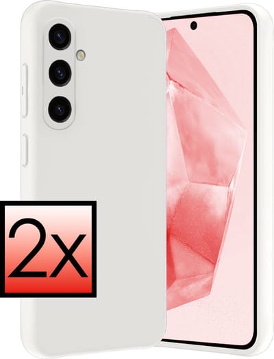 Hoesje - 2 Stuks - Geschikt voor Samsung Galaxy A35 - Sterk & Shockproof - Case Siliconen - Back Cover - Telefoon Hoes - Wit