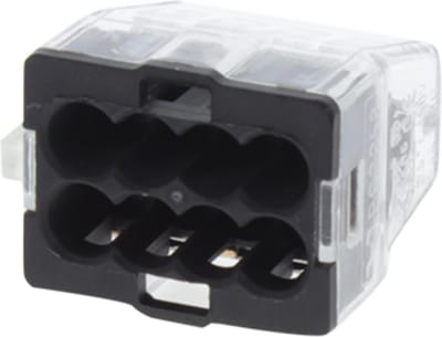 Lasklem – 8–polig – 8–gaats – 8 x 1.0 – 2.5 mm² – transparant/zwart – 25 stuks
