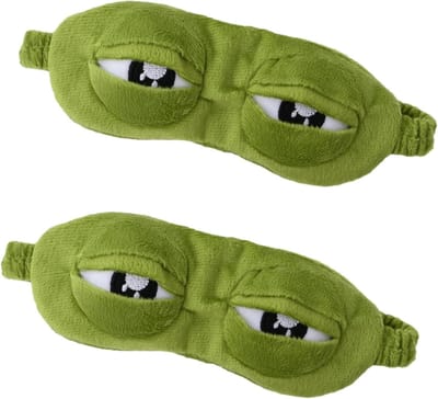 Grappig en comfortabel 3D-kikker slaapmasker van zacht pluche, ideaal voor ontspanning en reizen, perfect cadeau voor kinderen en volwassenen