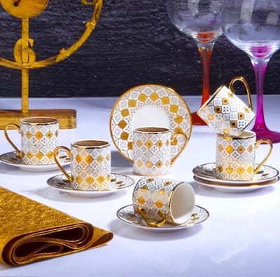 Espresso / Turkse koffie kopjes 6 persoons, 12-delige