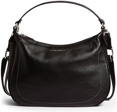 Ted Baker Leren schoudertas Lyshia Webbing Leather Hobo Bag Black zwart