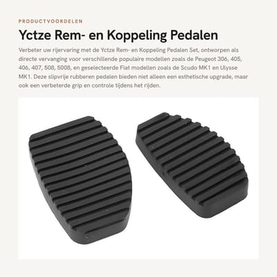 Dailygoods- Koppeling Pedaal Pad - Antislip Rubber - Vervanging voor 306/405/406/407/508/5008 - Geschikt voor C4/C5/C6/C8/DS5 - Eenvoudige Installatie - Pedalrubber