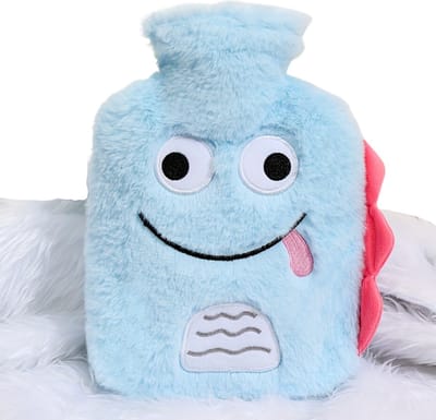 Livano Warmwaterzak Met Hoes - Warmwaterkruik - Warmtekussen - Warmtekruik - Knuffel - Kruik - Bag - Blauw