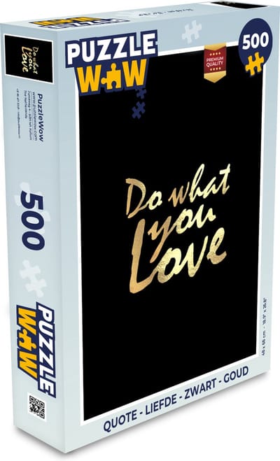 Puzzel Quote - Liefde - Zwart - Goud - Legpuzzel - Puzzel 500 stukjes