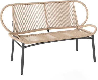 Outsunny Rattan Loungestoel - Geweven PE-hars, Metaal - 138 x 62 x 83 cm - Natuurlijk Hout