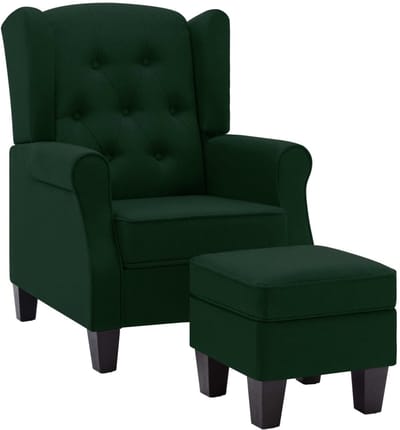Fauteuil - Relaxzetel - Relaxstoel - Relaxfauteuil - Stoel - Met armleuning - Voor één Persoon - Donkergroen