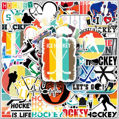 50 Stuks Sport IJshockey Sticker Cartoon Graffiti Waterdichte Decal Speelgoed Creatief Doe-het-zelf Schrijfgerei Doos Scooter Motorfiets Helm blue