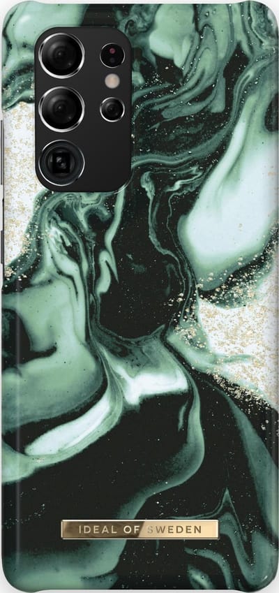 Ideal of Sweden Fashion Case geschikt voor Samsung Galaxy S21 Ultra Golden Olive Marble