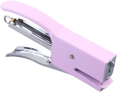 Nietmachine Handmatig - Bindtang Verpakkingsmachine - Papier Bevestigen - Roterend Aambeeld - 110x55mm - Paars