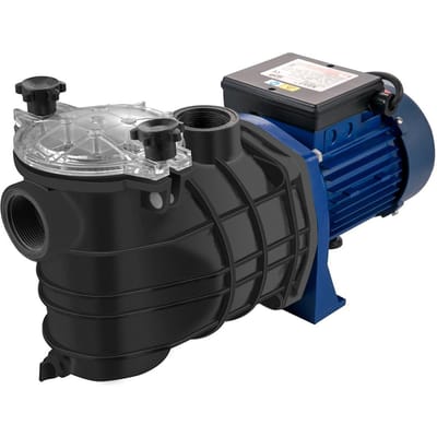 Pompe de Piscine 1 CV, 15000 L/h 750W Pompe de Piscine pour Piscine Hors-sol / Enterrée avec Panier Filtrant Moteur de Pompe de Piscine pour Eau de Piscine Propre 1.97