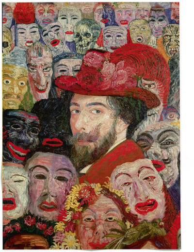 Lanzfeld Ensor - Poster Schilderij 50x70 cm - Zelfportret - James Ensor - Koker