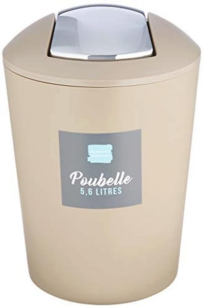 Swing Bin 5,6 Liter Taupe - Afvalemmer voor Huishoudelijk Gebruik