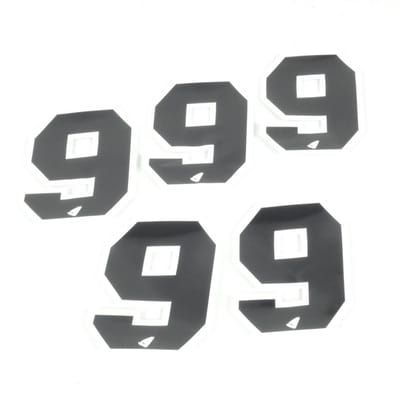 5 Autocollants stickers UFO pour moto Numero 9 noir 130x100mm Neuf