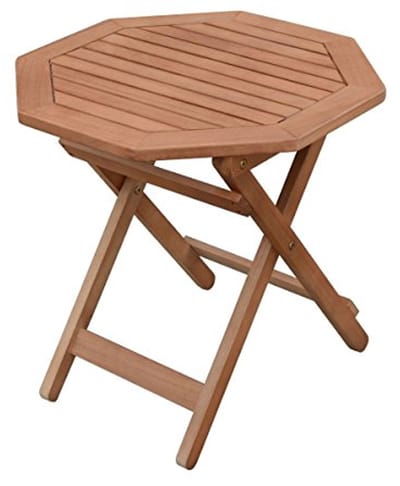 Houten bijzettafel - Klaptafel tuintafel - Buitenmeubilair - Geoliede afwerking - 50 x 50 cm - Houtkleurig