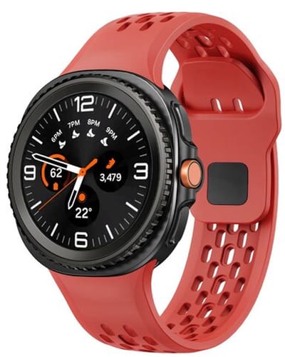 By Qubix - smartwatch bandje - Compatible Samsung bandje - Ultimate sport edition band - Rood - Geschikt voor Samsung Galaxy Watch 9 (40/44mm) - Watch 8 (40/44mm) - Watch 8 Classic (46mm)