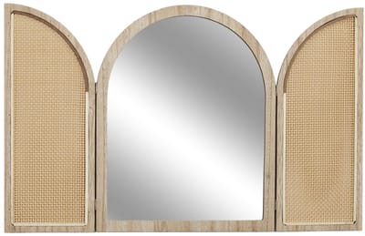 Home Deco Factory Spiegel Bali - hout - met deurtjes - 40 x 50 cm - boho stijl
