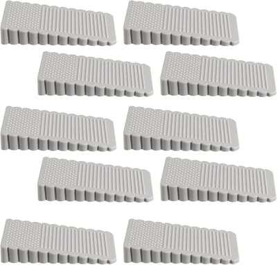 Set van 10 Rubber Deurstoppers - Stapelbare Deurstoppers voor Thuis, School en Commercieel Gebruik (Grijs)