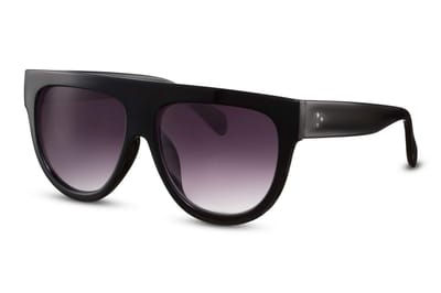 Joboly Designer Zonnebril - Zwart Glanzend Frame - Zwarte Smoke Lenskleur - Dames