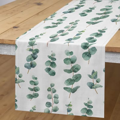 ABAKUHAUS eucalyptus-tafelrok – aquarel-ontwerp – 40×225 cm