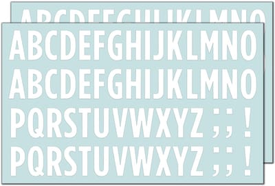 Dailygoody - Plakletters Alfabet - Vinyl Stickers - 30 Vellen - Zelfklevend - Wit - Waterdicht - Voor Hout, Glas en Kunststof