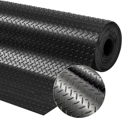 Famanu – Garage vloermat rubber rol – antislip checkerplaat – zwaar belastbaar – waterdicht – voor g