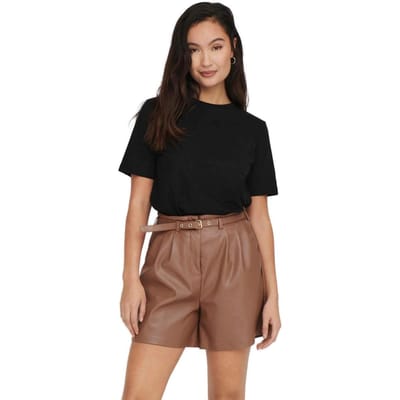 Only zwarte dames t-shirt   Ronde hals   Regular fit   Duurzaam   Korte mouw Zwart M