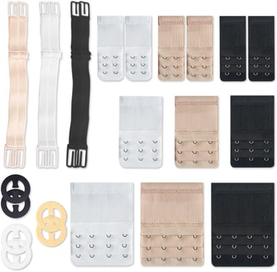 Dailygoods- BH Verlenging 24 Stuks - BH Verlenging met 2/3/4 Haken - Elastische Verlenger - Antislipgespen - Shirtverlengingen - Voor Dames - Beha Verlenger