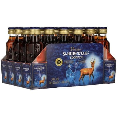 Sint-Hubertuslikeur St. Hubertus Tropfen Kräuterlikör 30% Vol. 24x0,02l