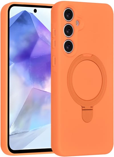 TUNIQ telefoonhoesje voor Samsung Galaxy A55 - MagSafe met ringstand - Oranje