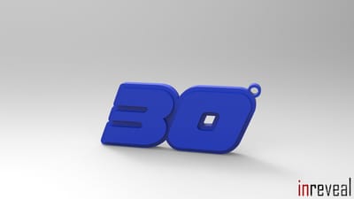 Sleutelhanger F1 '30' Liam Lawson (Formule 1) - 67x29x5 mm - Blauw (mat)