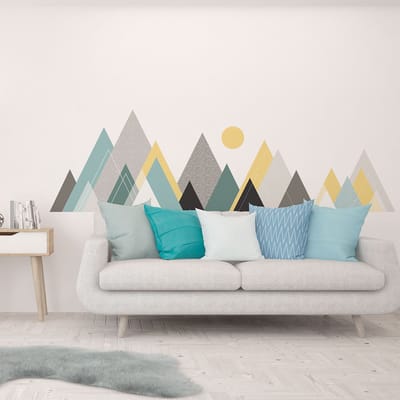 Muurstickers - Decoratie voor slaapkamer/woonkamer - Gigantische muursticker van de Scandinavische bergen van Nevada - 100x150 cm