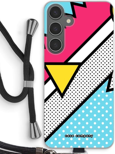 Case Company® - Hoesje met koord geschikt voor Samsung Galaxy S24 Plus hoesje met Koord - Pop Art #3 - Telefoonhoesje met Zwart Koord - Bescherming aan alle Kanten en Over de Schermrand