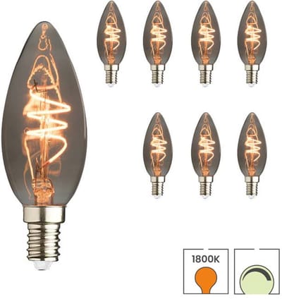 Lybardo - E14 LED Lamp - 8-pack - Kaarslamp - 4W Dimbaar - 1800K Extra Warmwit Licht
