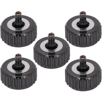 5pcs Pièces de Rechange Couronne de Montre Couronne en Acier Noir Accessoires de Rechange pour Tête de Montre à Quartz gray