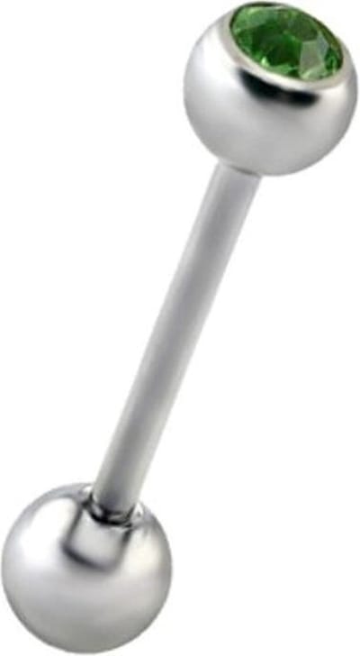 Fako Bijoux® - Tongpiercing - Kristal - Groen
