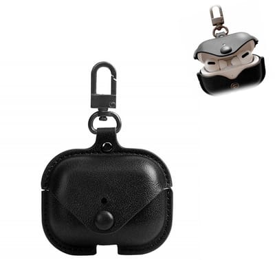 1 x beschermhoesje - Bluetooth-oordopjeshoesje - Geschikt voor AirPods 3e generatie - Met sleutelringbevestiging - Compatibel met oplaadhoesje - Zwart