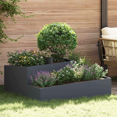 vidaXL - Plantenbak - Antraciet - 100 - x - 100 - x - 50 - cm - Koudgewalst - staal