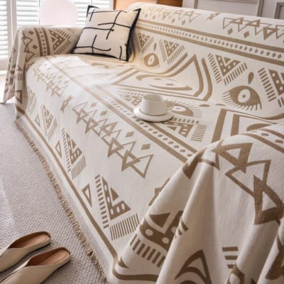 Chenille Bankhanddoek voor Woonkamer Franse Stijl Huisdecoratie Bankhoes Bankovertrek Kwastrand Wafel Kussen 180x130cm