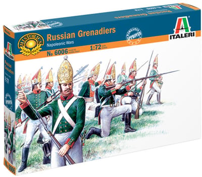 Italeri Modelbouwpakket Militaire voertuigen - 6006 Russische Grenadiers - Napoleontische Oorlogen - 50 Figuren Plastic - 1:72 - Modelbouw
