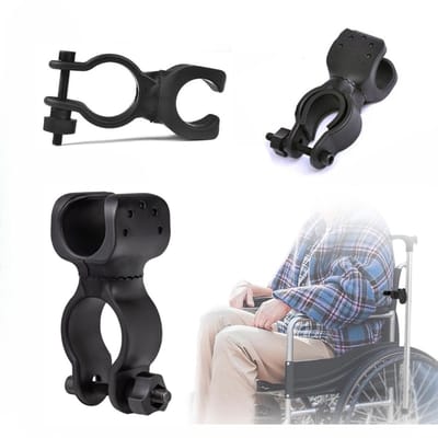 3 Stuks Stokhouder - Crutch holder - Krukhouder - Walking stick holder - Voor scootmobiel rolstoel Fiets, Rollator - Zwart - LOUZIR