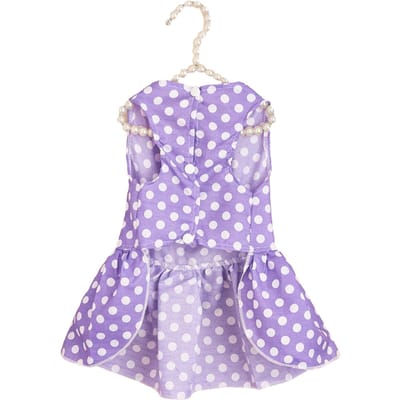 Hondenjurk Schattig Lichtgewicht Modieus Stippenprint Knoopdesign Huisdierkleding voor Puppy Kat Paars XL XL paars
