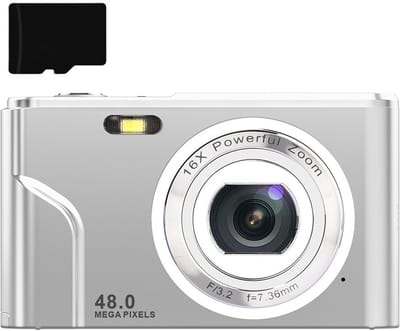 Digitale camera 48 MP, 1080p FHD, 16x zoom, 32GB geheugenkaart