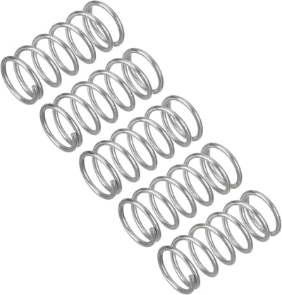 QUARKZMAN Pack of 5 compression springs, compression springs, 304 stainless steel, spring springs, tension springs, spring 10 mm AD, 1 mm thread, size 20 mm, free length, coil spring, coil springs