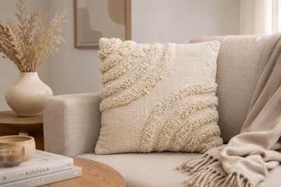 Silio Sierkussen – 40 x 40 cm – Katoen – beige tufted design