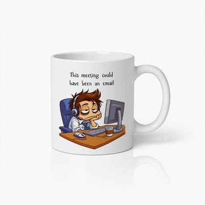 Deze Vergadering Had een E-mail Kunnen Zijn Mok 330 ml – Grappige Kantoor Humor Keramische Koffiebeker voor Werk en Thuis