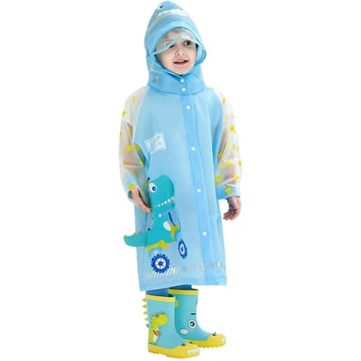 Kinder Regenjas Kleuterschool Kinderen Cartoon Regenjas Buiten Waterdicht Baby Regenjas Blauw white