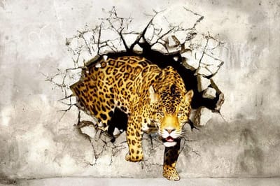 Fotobehang - Hunting Panther 375x250cm - Vliesbehang