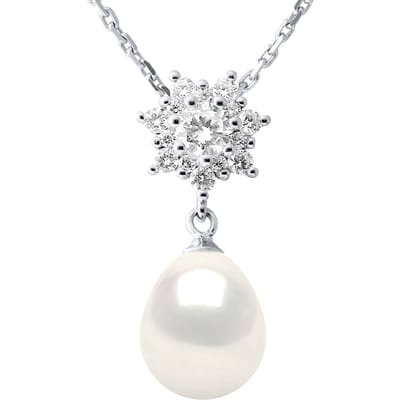 Halsketting - Echte Cultured Zoetwaterparel Pear 9-10 mm