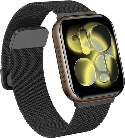 Bandje Geschikt voor Apple Watch 42/44/45/46 mm Bandje Milanees - Horlogebandje Geschikt voor Apple Watch 1-11 / SE (42/44/45/46 mm) Milanese Horlogeband Met Magneetsluiting - Zwart