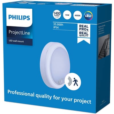 Philips ProjectLine wandlamp rond 15W - IP54 spatwaterdicht - 4000K